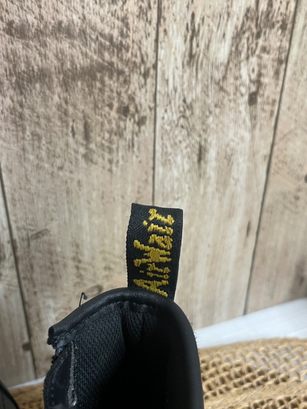 Dr. Martens 1460 J Black Lace Up Boots Kids Size 1 Youth Combat Boots - Picture 3 of 4